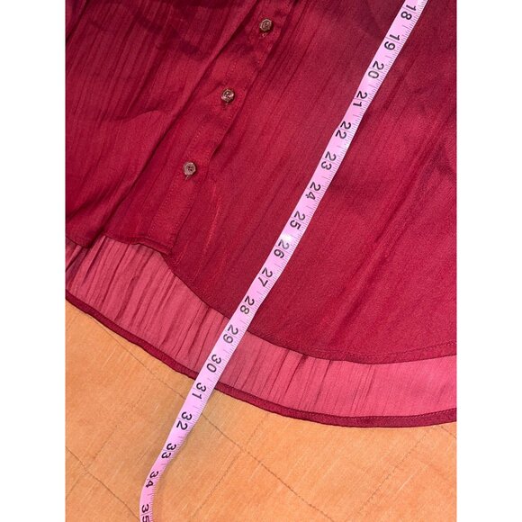 NWT Anthropologie Relaxed Button Down Shirt Wine Womens L Large - Picture 12 of 13